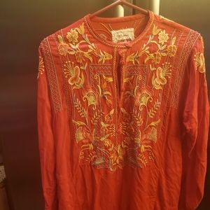Johnny Was embroidered peasant shirt PRICE DROP